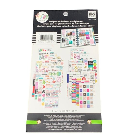 The Happy Planner Gold Star Quotes 605-Piece Sticker Pack For Classic Size - Picture 2 of 6